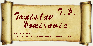 Tomislav Momirović vizit kartica